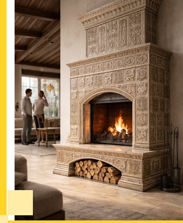 Купить изразцовый камин в Майкопе от 252725 р. | ЭриданМкп