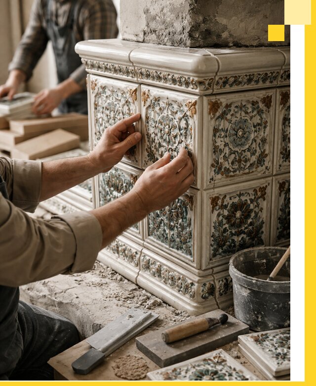 Изразцовые камины под ключ в Майкопе: проект и монтаж