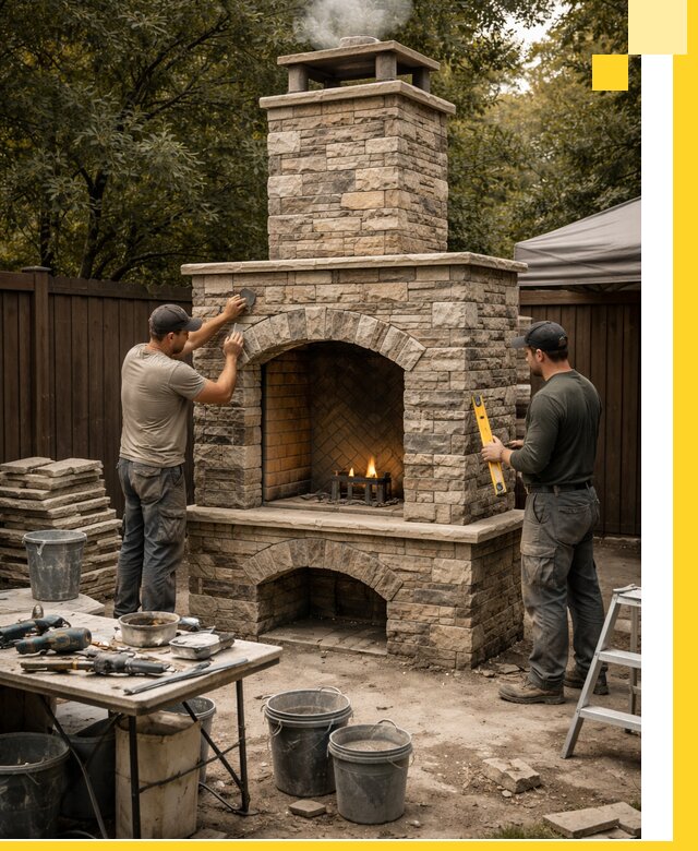 Проектирование и установка уличных каминов в Майкопе