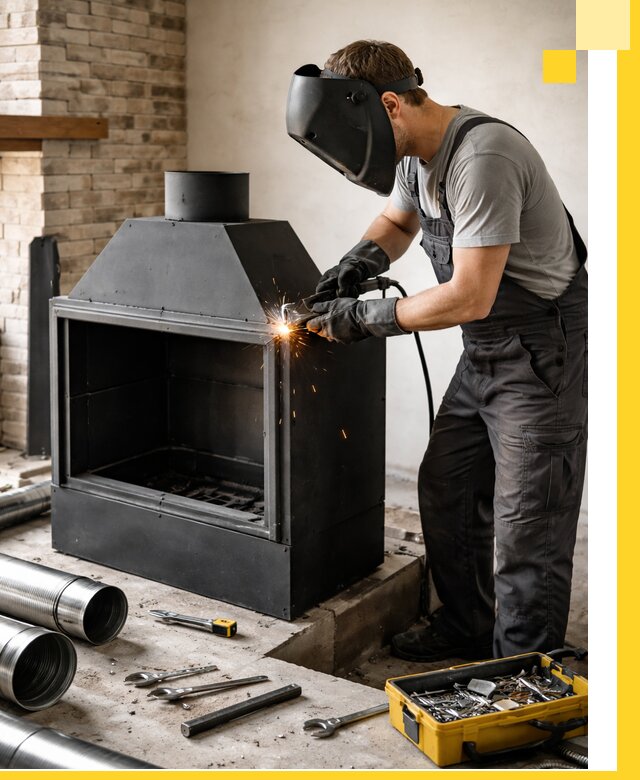 Продажа и установка металлических каминов в Майкопе под ключ