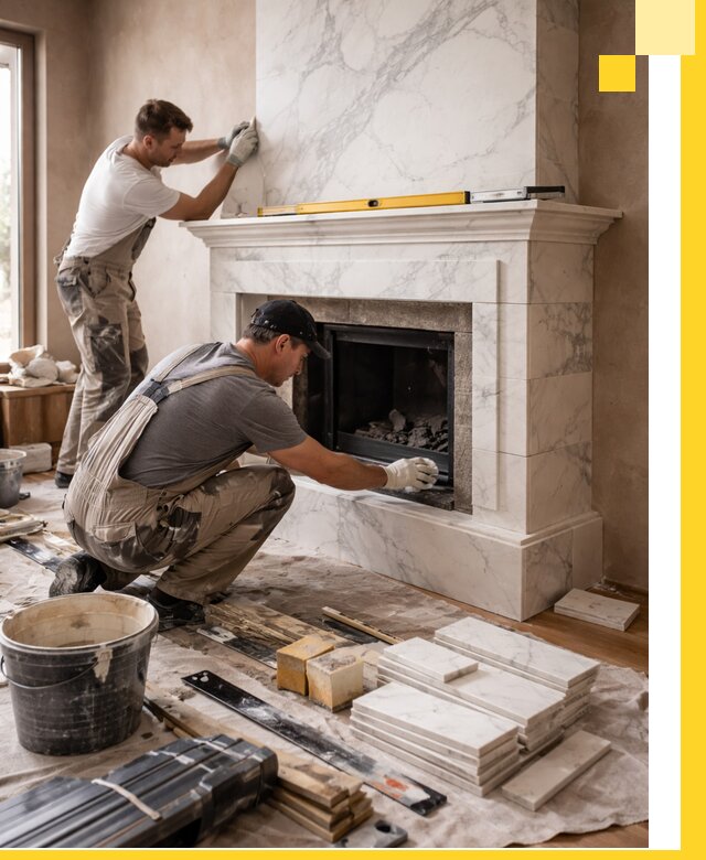 Отделка каминов в Майкопе качественные облицовочные работы