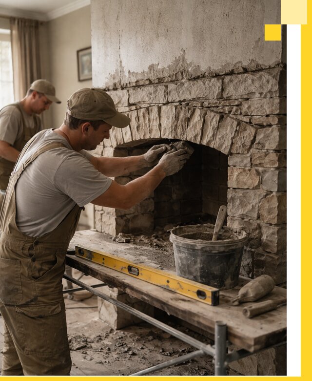 Изготовление каминов под ключ в Майкопе, монтаж и отделка