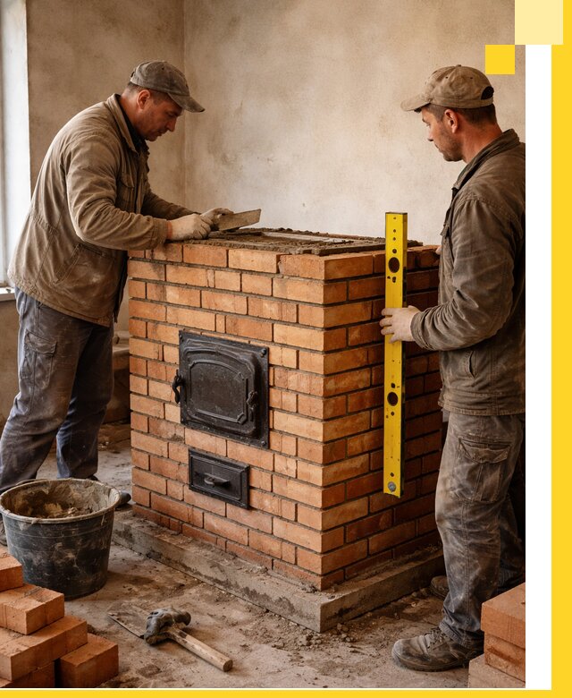 Отопительные печи под ключ в Майкопе, установка и сборка