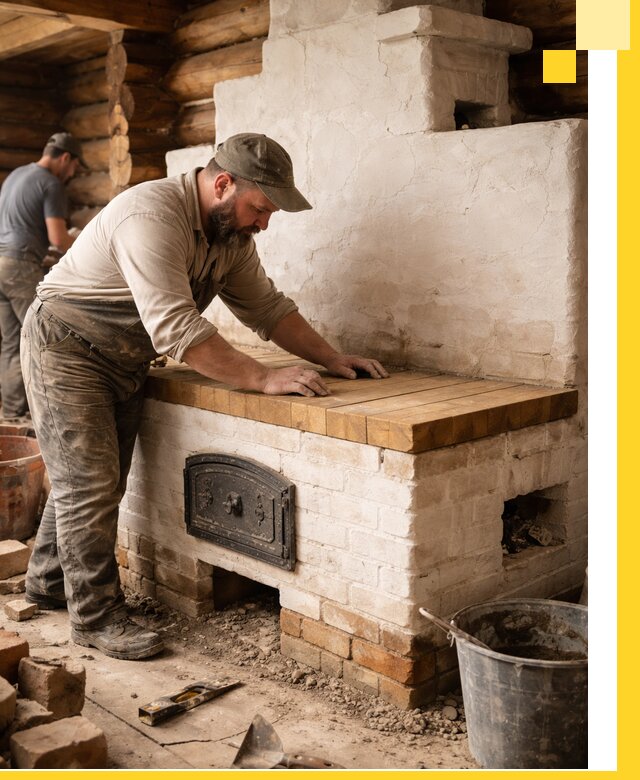 Проектирование и установка русской печи с лежанкой в Майкопе