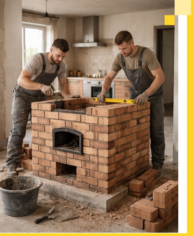 Установка и монтаж печей в частном доме в Майкопе под ключ