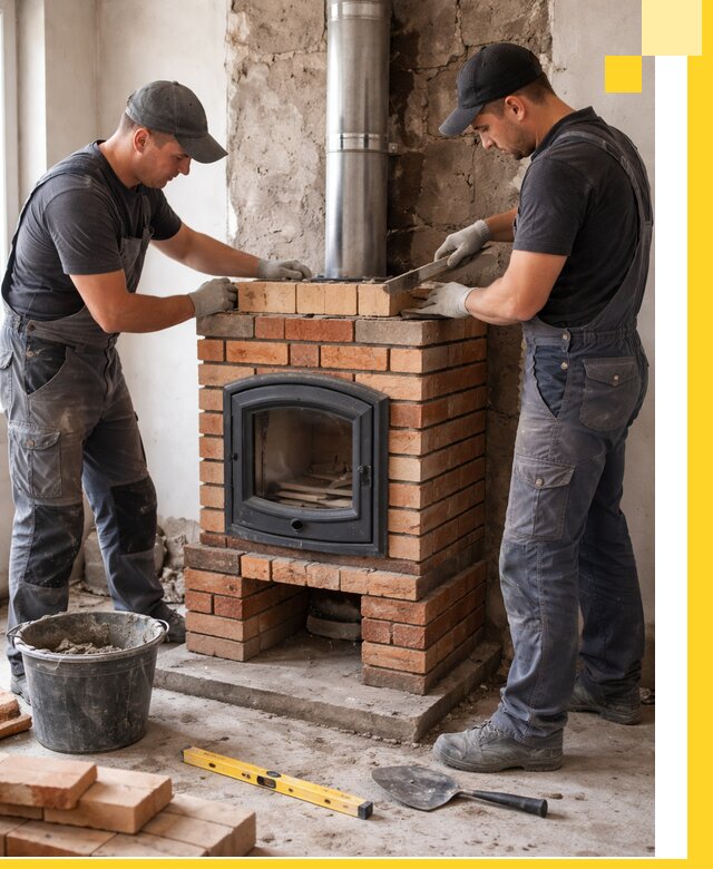 Монтаж печи камина под ключ в Майкопе с гарантией и пусконаладкой