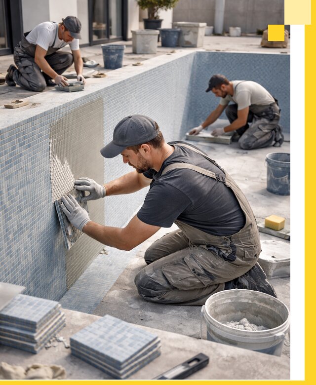 Облицовка бассейнов в Майкопе плитка мозаика гидроизоляция