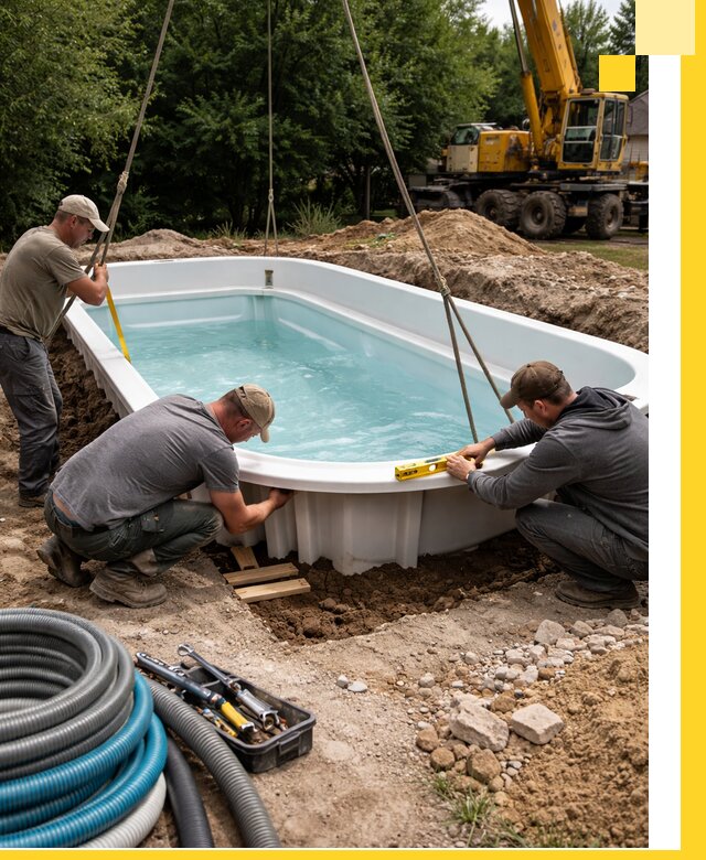 Установка и монтаж композитных бассейнов под ключ в Майкопе