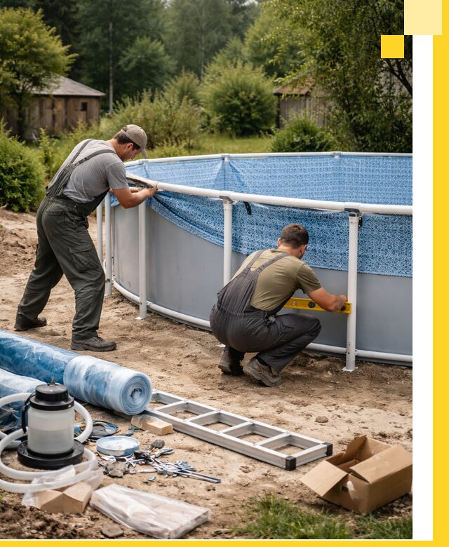 Установка и монтаж каркасных бассейнов в Майкопе под ключ