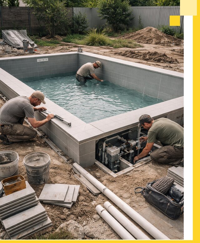 Строительство и монтаж бассейнов для дачи под ключ в Майкопе