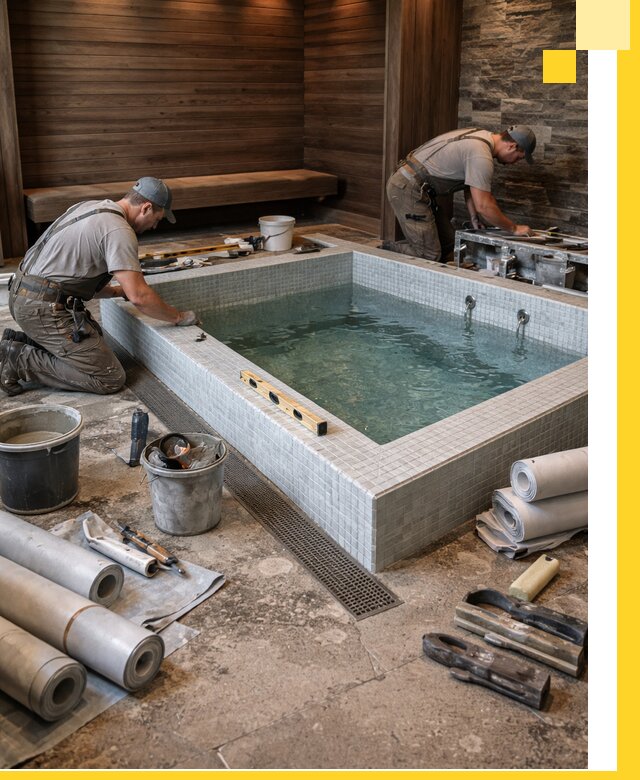 Установка и строительство бассейнов для сауны в Майкопе