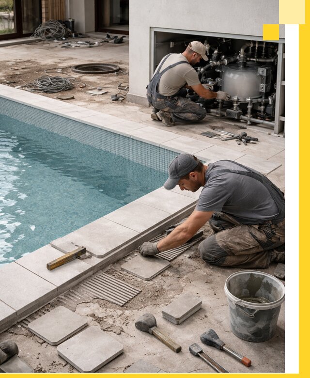 Строительство и монтаж бассейнов в коттедже в Майкопе