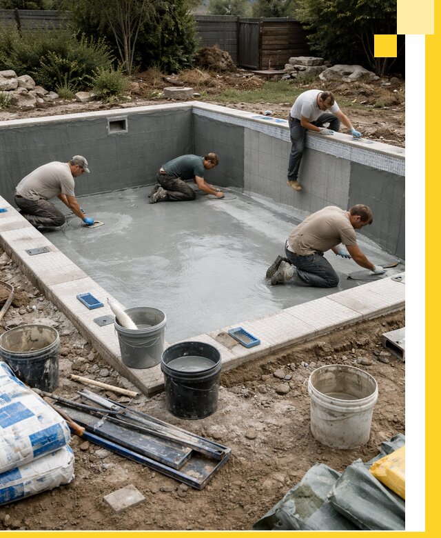 Изготовление и монтаж чаши бассейна под ключ в Майкопе