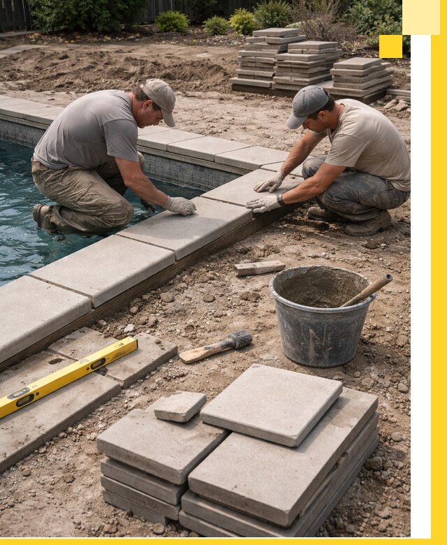 Установка и изготовление копингового камня для бассейнов в Майкопе