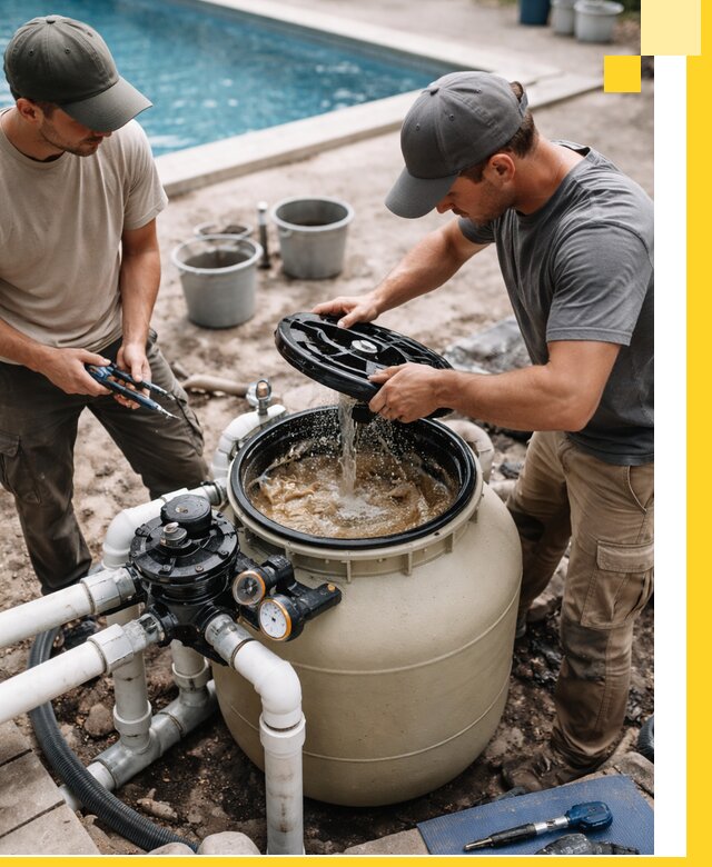 Установка и обслуживание песочных фильтров для бассейнов в Майкопе