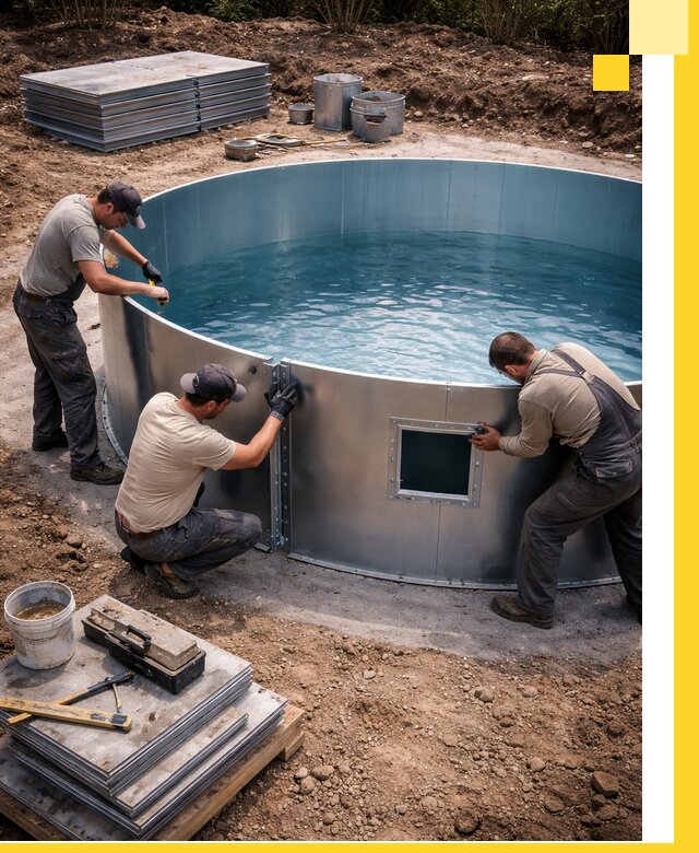 Круглые бассейны под ключ в Майкопе проектирование и монтаж