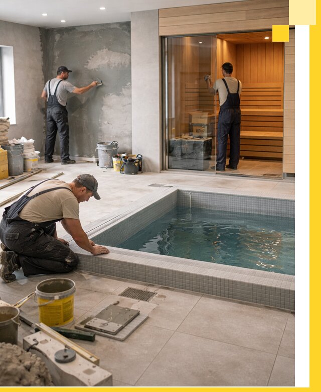 Проектирование и строительство сауны с бассейном в Майкопе