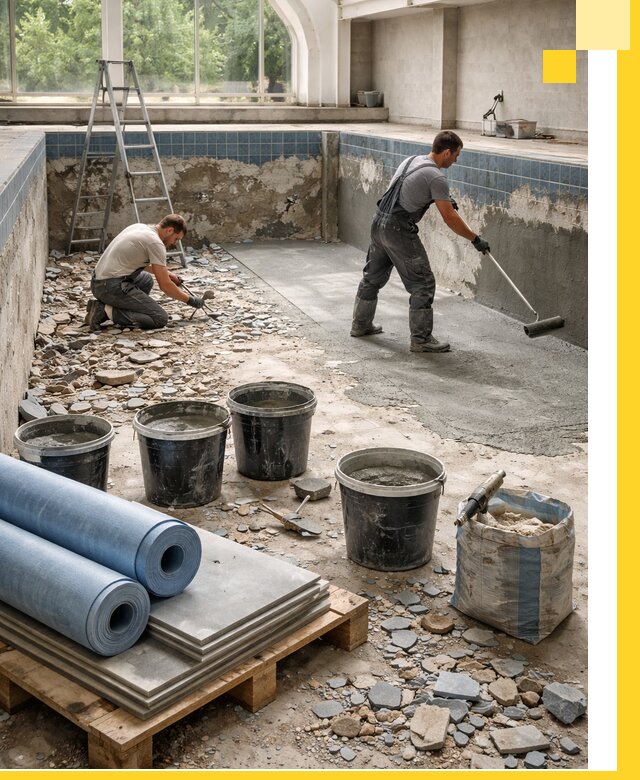 Реконструкция бассейнов в Майкопе: ремонт, гидроизоляция