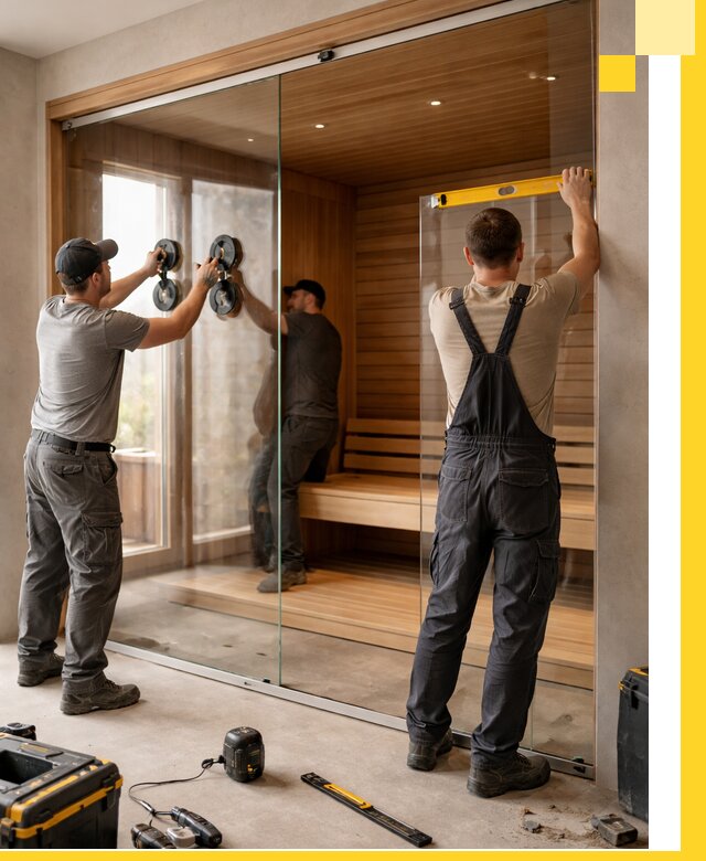 Производство и монтаж стеклянных саун под ключ в Майкопе