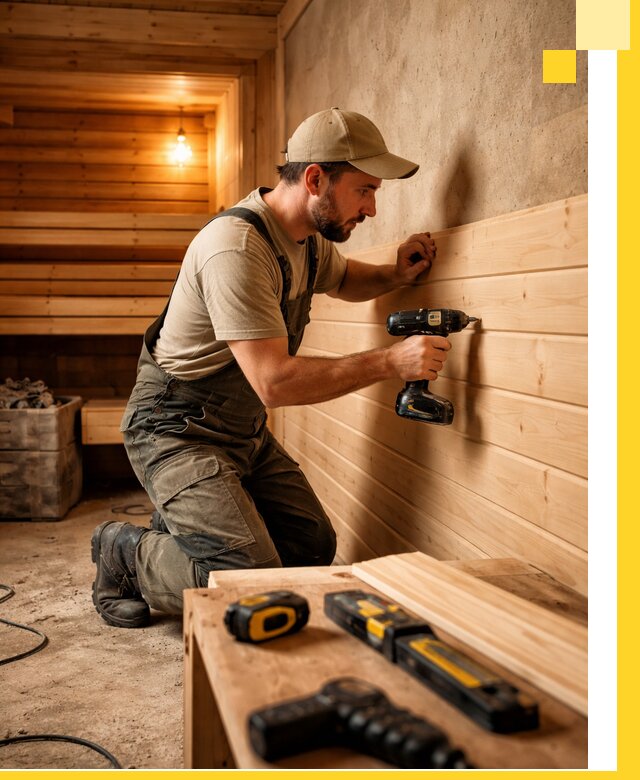 Профессиональная внутренняя отделка бани в Майкопе под ключ