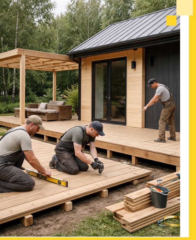 Строительство бань с террасой и бассейном под ключ в Майкопе