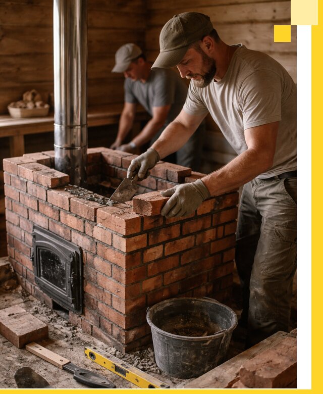 Кирпичные печи для бани под ключ в Майкопе, проект и монтаж