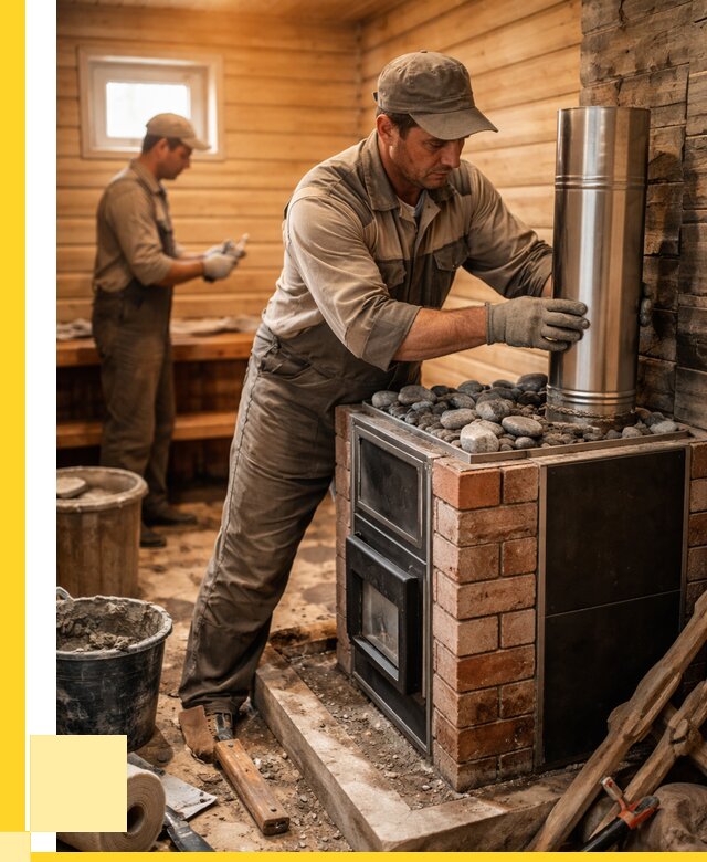 Монтаж печи в бане под ключ в Майкопе от 20218 р. | ЭриданМкп