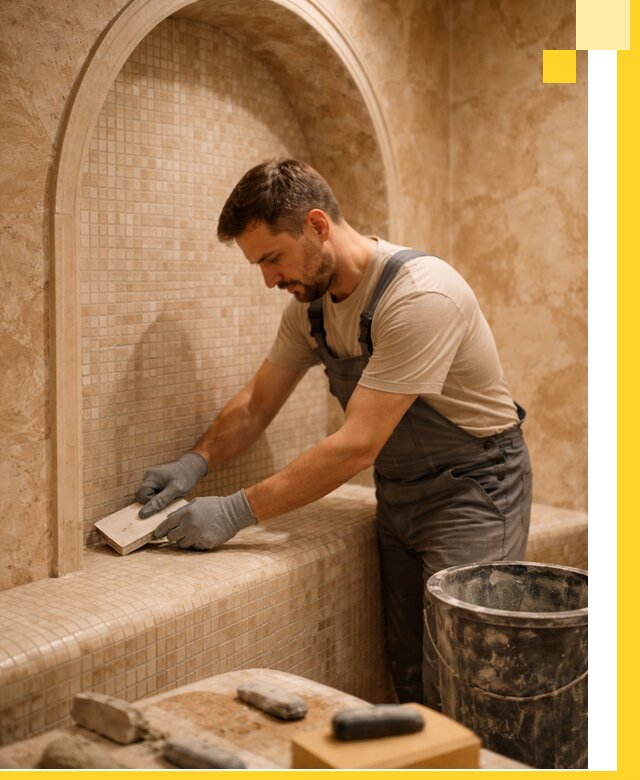 Профессиональная отделка хамамов с мозаикой под ключ в Майкопе